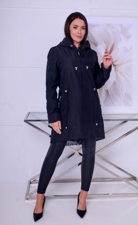 ZORKA-elegantní dámská jarní bunda s kapucí-černá