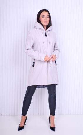 ZORKA-elegantní dámská jarní bunda s kapucí-šedá