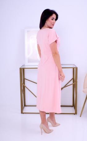 ERIKA-07-727-rafinované dámské šaty s ozdobou-pudrová (3)